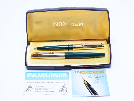 Spanish Spain INOXCROM 88 Fountain Pen Ballpoint Pen Set