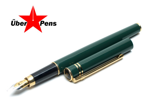 Oversize Gents DIPLOMAT Germany Green Lacquer and Gold Cartridge Fountain Pen