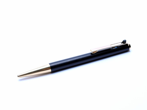 MONTBLANC No. 784 (780) Brushed Black & Gold Lever "Eleventh Finger" Ballpoint Pen