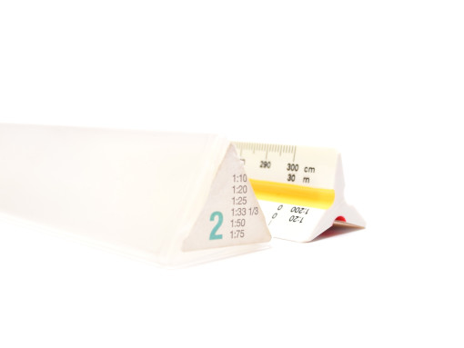 NOS Vintage Rotring Triangular Scale Ruler R8020210 - ARCHITECT 2 In Case