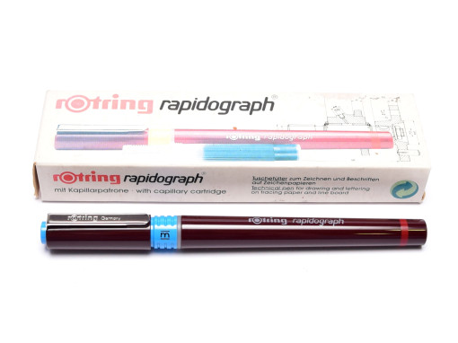 NOS Vintage Rotring Rapidograph Stainless Steel 0.70mm Tip Technical Pen Made in Germany