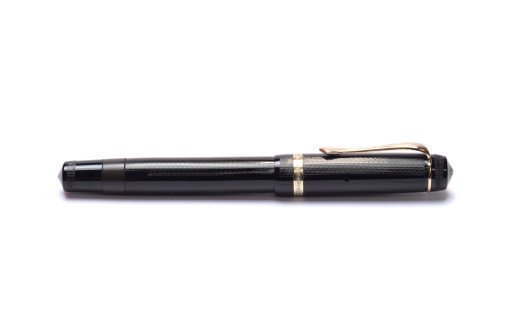 Stunning Original 1930s Obsidian Black Glass Like Celluloid KAWECO ELITE No. 187 F Super Flexible EF to 3B 14K Two Tone Nib Piston Fountain Pen from the "Attic Find"