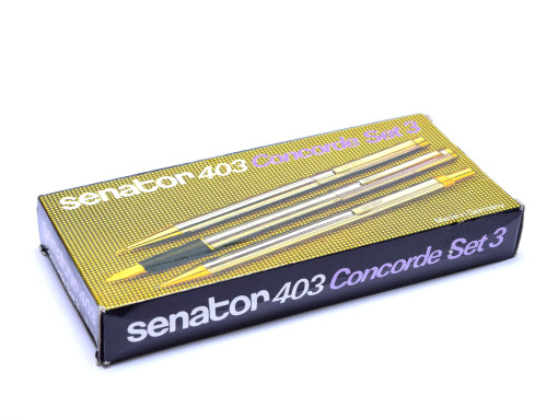  Senator Concorde 403 Brilliant Chrome Fountain, Pencil & Ballpoint Pen Set