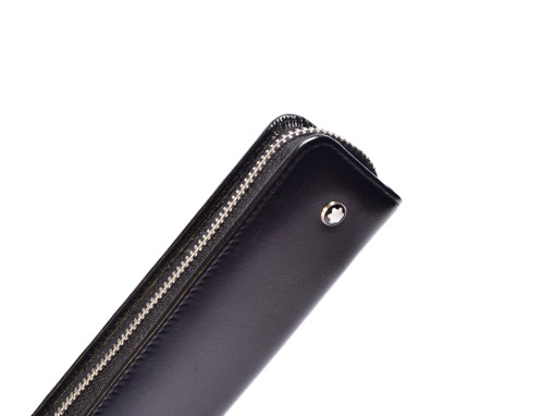 Montblanc High Quality Genuine Leather Zipper Case Pouch for One Oversize Pen