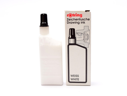 S0216550 R591018 23ml Rotring Rapidograph Isograph Technical Drawing Waterproof Ink in Tube White Weiss Blanc - Made in Germany