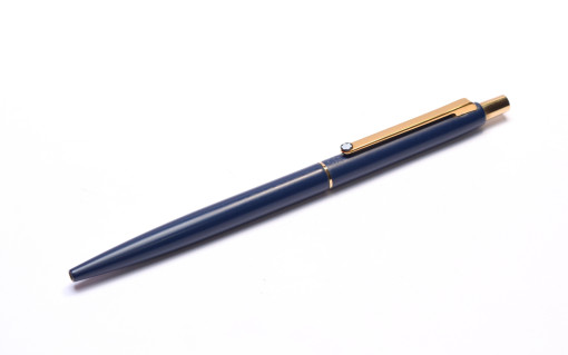 Rare Second Series 1981 Montblanc Noblesse Oblige Slimline CS (Color Slim) Matte Navy Blue Push Button Ballpoint Pen