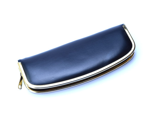 Vintage High Quality Genuine Leather Black & Red Steel Gold Plate Frame Pouch Case for 2 Fountain or Ballpoint Pens Vintage High Quality Genuine Leather Black & Red Steel Gold Plate Frame Pouch Case for 2 Fountain or Ballpoint Pens