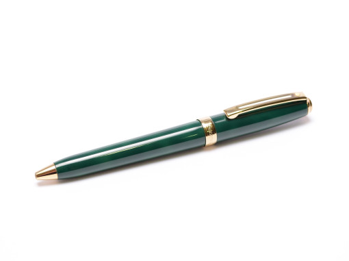 Sheaffer Prelude Leaf Green Lacquer Gold Plated Trim Twist Ballpoint Pen USA 
