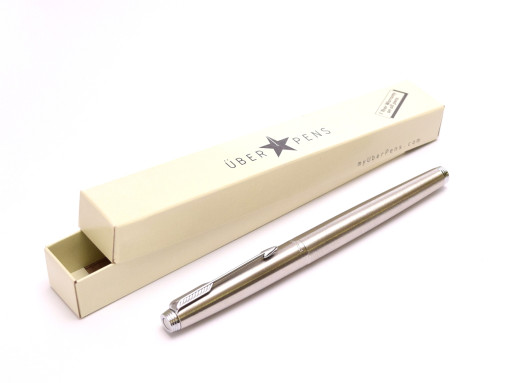 1982 PARKER 75 Made in France 14K Gold M Medium Soft Nib Brushed Steel Fountain Pen with Converter 1982 PARKER 75 Made in France 14K Gold M Medium Soft Nib Brushed Steel Fountain Pen with Converter