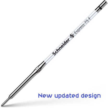 BLACK Schneider 575 / Express 75 Office Ballpoint Ball Pen Metal Slim Refill ISO 12757-2 A2 F Fine Size Made in Germany (Fits Most Vintage Pens)
