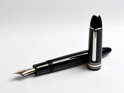 The Legendary MONTBLANC No. 149 White Gold / Platinum "The Cigar Pen" Masterpiece MEISTERSTÜCK 18K 750 Gold OBB Oblique Double Broad Nib Fountain Pen