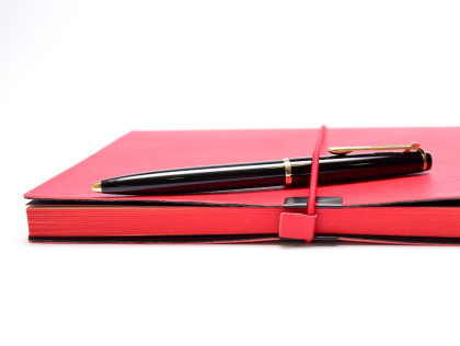 1960s MONTBLANC No.38 Black Resin & Gold Lever Mechanism 11th "Eleventh Finger" Ballpoint Pen w/ Refill
