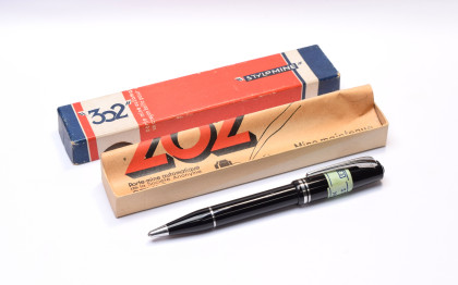 NOS Time Capsule - Stylomine No. 202 / 302 - Lost Brand of France - Unique "Anti-theft" 1940s Black Resin 1.18mm Leads Repeater Pencil