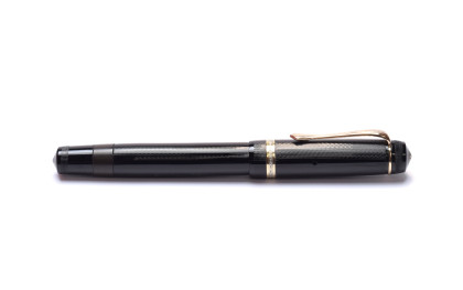 Stunning Original 1930s Obsidian Black Glass Like Celluloid KAWECO ELITE No. 187 F Super Flexible EF to 3B 14K Two Tone Nib Piston Fountain Pen from the "Attic Find"