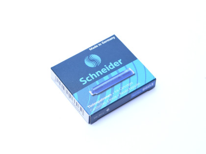  BLUE Schneider 6 Pack Ink Cartridges 6603 Short Standard International Size Made in Germany (Fit Most Vintage/New Fountain Pens)