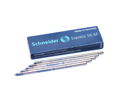 BLUE Schneider 56 M Express Multi Color Mini Size Ballpoint Pen Metal Slim Short Refill D1 ISO 12757-2 D 67mm Made in Germany (Fits Most New & Vintage Pens)