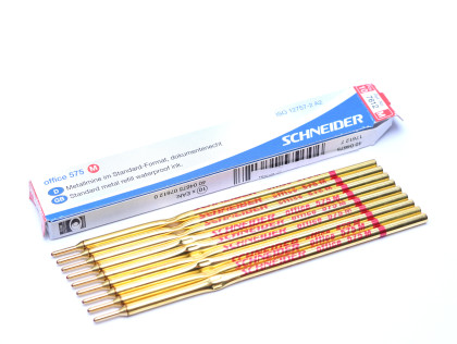 RED Schneider 575 / 75 Office Ballpoint Ball Pen Metal Slim Refill ISO 12757-2 A2 M Medium Size Made in Germany (Fits Most Vintage Pens)