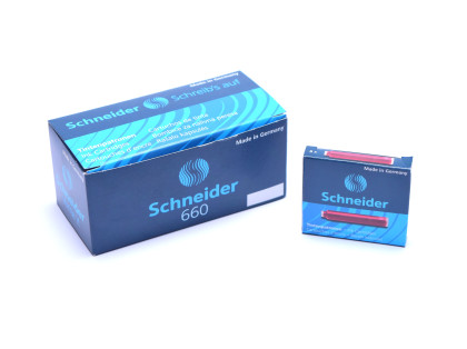 RED Schneider 6 Pack Ink Cartridges 6602 Short Standard International Size Made in Germany (Fit Most Vintage/New Fountain Pens)