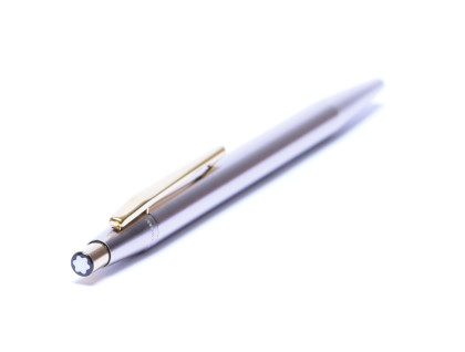 1970s Montblanc Noblesse Obligue Slimline Stainless Steel Ballpoint Pen Refill Adapter