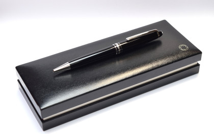 Montblanc 164 Classique Meisterstück / Masterpiece Ballpoint Pen Platinum Trim Line & Black Resin Twist Ballpoint Pen In Box with Refill