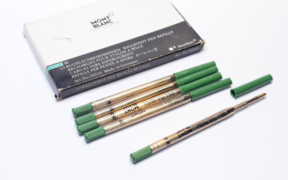 Adapter Art. No. 16210 Green Rare 1990s Discontinued Univerzal "The Problem Solver" Montblanc Ballpoint Pen Giant Refill - Fits Most Pens From 1960s to Present ISO 12757 With 