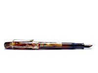 Original 1937-38 Pelikan 101N (m101N) Celluloid Tortoise Brown RHR Piston Fountain Pen