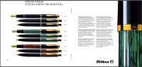 1990s Pelikan Souverän Souveran M600 K600 D600 "Old Style" Schwarz All Black Two Tone 18K Gold M Nib Fountain Ballpoint Mechanical Pen Pencil Set