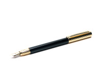 DIPLOMAT Germany 18K 750 Gold Nib Black Metallic Lacquer Fountain Pen