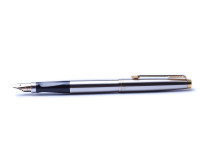 Parker 75 Flighter DeLuxe 96 Matte Brushed Stainless Steel Fountain Pen USA