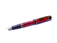 1990s Waterman Phileas Made in France Red and Gold M Two Tone Nib Fountain Pen Cartridge Filler