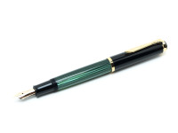 Original 1982 PELIKAN M400 400 Flexible F Fine 14K 585 Gold Tortoise Green Fountain Pen