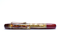 Original 1937-38 Pelikan 101N (m101N) Celluloid Tortoise Brown RHR Piston Fountain Pen