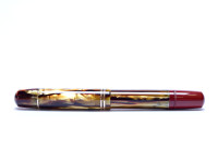 Original 1937-38 Pelikan 101N (m101N) Celluloid Tortoise Brown RHR Piston Fountain Pen