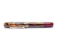 Original 1937-38 Pelikan 101N (m101N) Celluloid Tortoise Brown RHR Piston Fountain Pen