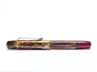 Original 1937-38 Pelikan 101N (m101N) Celluloid Tortoise Brown RHR Piston Fountain Pen