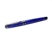 Rare 1998 Waterman EXPERT II Lapis Lazuli Blue Marble & Gold Fountain & Ballpoint Pen Set
