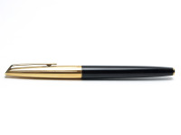 1957 Waterman C/F (CF) Gold Filled & Black Resin - First Cartridge 18K Gold F Semi-Flexible Nib Fountain Pen