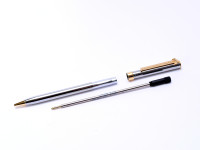 Made in USA Tiffany & Co. T-Clip Chrome and Gold Twist Ballpoint & 0.5mm Repeater Mechanical Pencil Pen Set