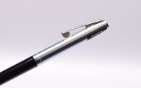 NOS New Old Stock 1970s Sheaffer 440 Imperial Black & Brushed Steel M Nib Fountain & Sheaffers Reminder "Clickable Clip" Ballpoint Pen in Box & Papers With Converter