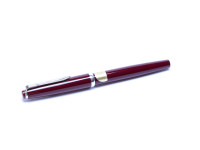 NOS Reform Germany 4328 Round Burgundy Bordeaux Maroon Red & Chrome 14K Gold Super Flex EF to BB Nib Fountain Pen