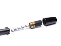 1930s Reform ORIGINAL LUXUS Fountain Pen Chevron "Tiger Eye" Sapphire Blue Celluloid w/ 14K Super Flex F Fine Nib from the "Attic Find"