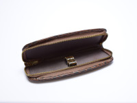 Vintage High Quality Brown Genuine Leather Crocodile Skin Pouch Case for 2 Fountain/Ballpoint Pens & Pencils