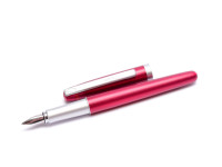 Beautiful New NOS 2000s Lady Rotring Freeway Rubin Red Aluminium Body Matte Satin Finish F Fine Nib Fountain Pen In Box