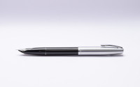 NOS New Old Stock 1970s Sheaffer 440 Imperial Black & Brushed Steel M Nib Fountain & Sheaffers Reminder "Clickable Clip" Ballpoint Pen in Box & Papers With Converter