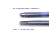 Vintage NOS (For Older Waterman Pens) WATERMAN Specific CF Style Original Made in France NOIR BLACK Fountain Pen Ink Cartridges Refills - Pack of 8