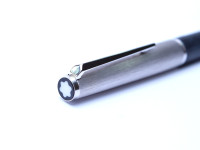 1960s MONTBLANC No.225 Steel Silver Brushed 14K White Gold EF Nib Fountain Pen