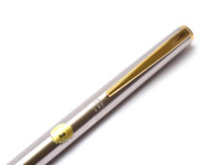 Stunning Indestructible 1980s MONTBLANC Noblesse Oblige Gold & Matte Steel Semi-Flex B Broad 14K White Gold Nib Cartridge\Converter Fountain Pen