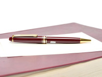 Vintage Montblanc Meisterstuck Masterpiece 164 Burgundy/Maroon Red & Gold Twist Ballpoint Pen