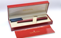 NOS 1990s Sheaffer Fashion II Model 263 Ladi's Maroon Burgundy Red Matte Finish with Gold Trim Fountain Pen Made in USA