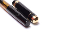 Amazing Lost Brand of Germany 1930s Deutsche Füllhalter Werke München (Anglo-Amer) NATIONAL Juwel No. 517 Fountain Pen Celluloid w/ Helix Spirals Ink Window & 14K Super Flex F Nib from the "Attic Find"